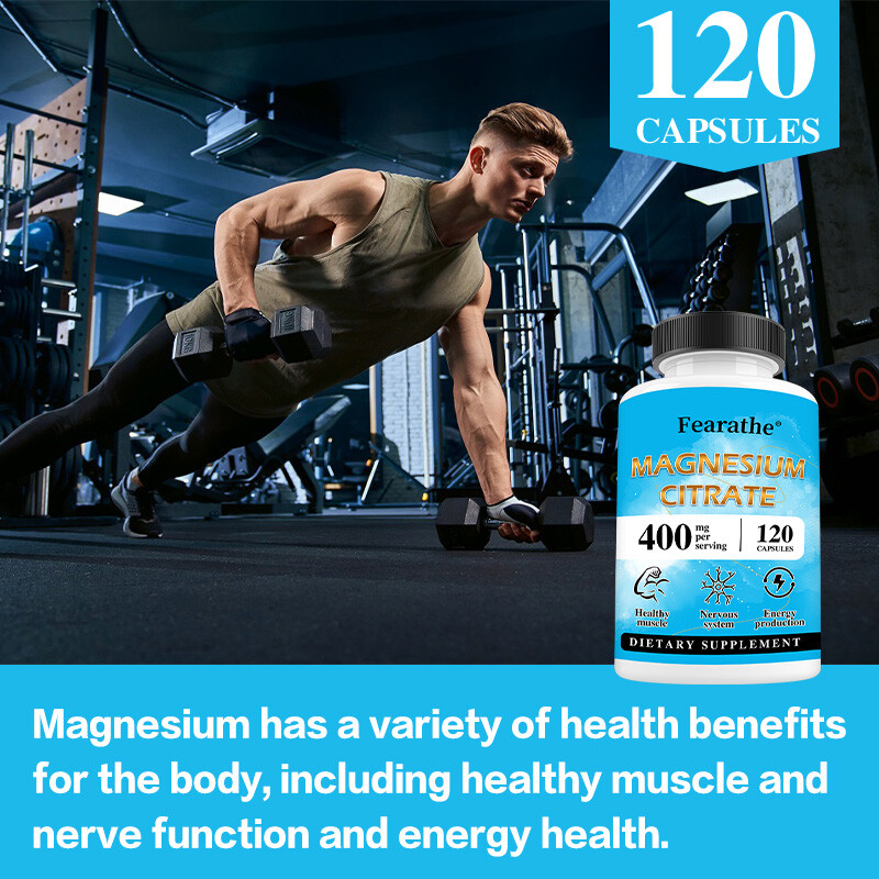 Magnesium Citrate 400mg Capsules Vegetarian/Gluten Free/Non-GMO