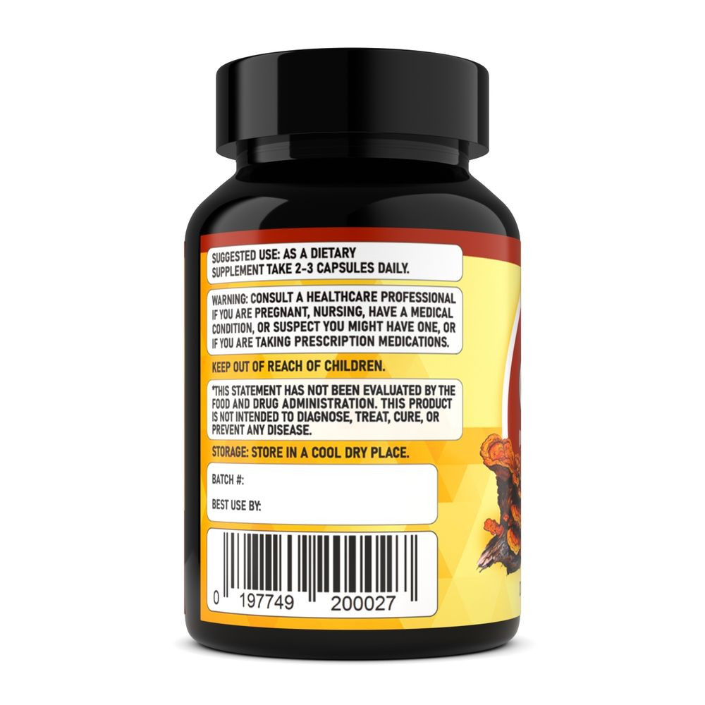 Chaga Extract – Only Fruiting Bodies, Over 30% Beta-Glucans, 90 caps