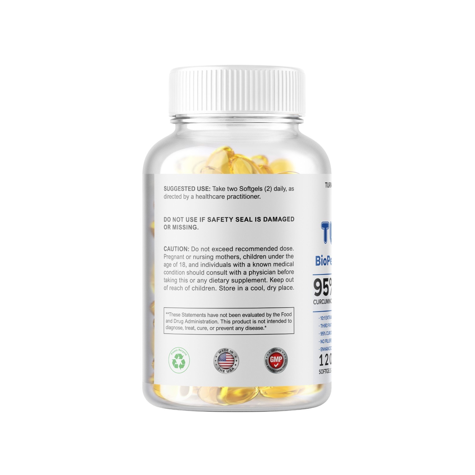 360 Softgel Turmeric Curcumin 5000mg Herbal Extract with BioPerine Root USA