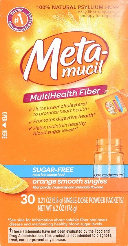 Metamucil Fiber Sugar-Free Orange Gummies Supplement Orange Flavor Pack-72 NEW