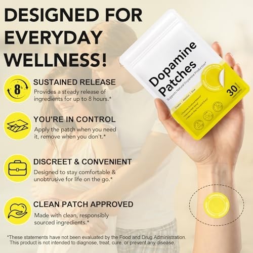 Dopamine Patches Supplements for Men Women Mood Boost & Positivity Support