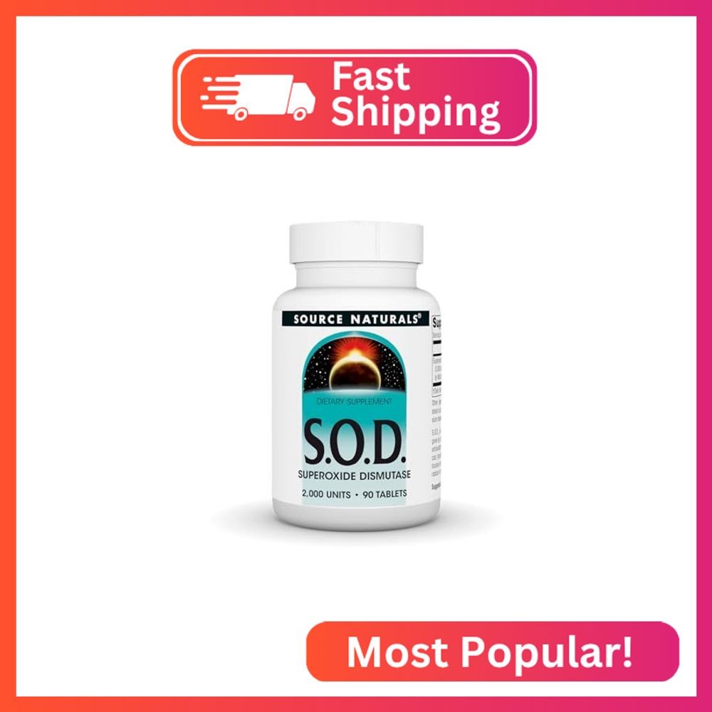 Source Naturals S-O-D, Superoxide Dismutase – Dietary Supplement – 90 Tablets