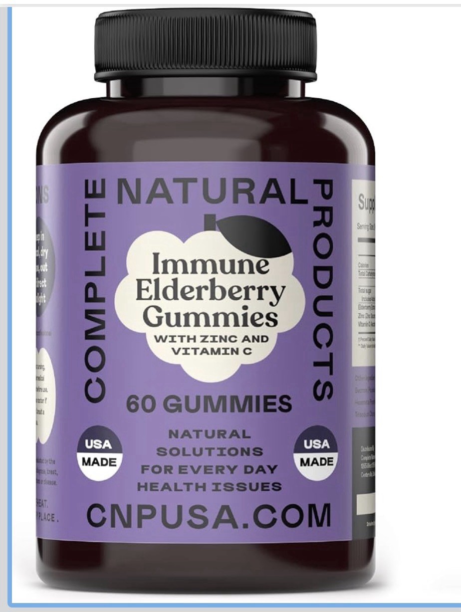 Complete Natural Products Elderberry Zinc Vitamin C Immune Support Gummies 60