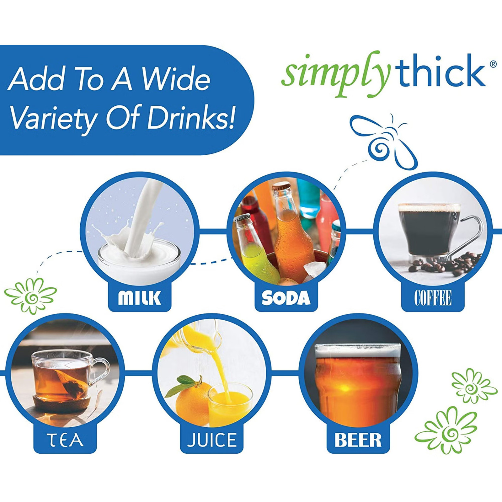 SimplyThick Easy Mix Food & Drink Thickener Unflavored 96 Gram Packet 25 Ct
