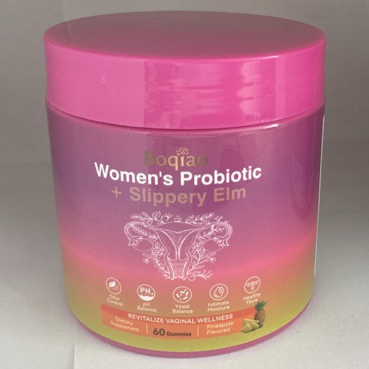 Boqiao Probiotic + Slippery Elm Women’s Health Gummies Pineapple, 60 Count