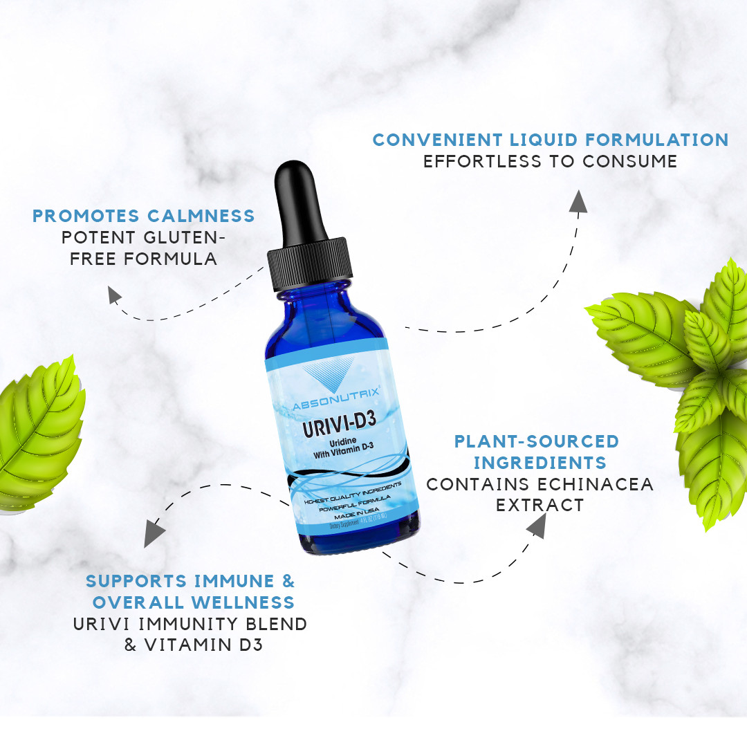 Absonutrix UriVi – D3, 343 mg, 4 FL OZ Liquid, 302 Servings, Made in USA