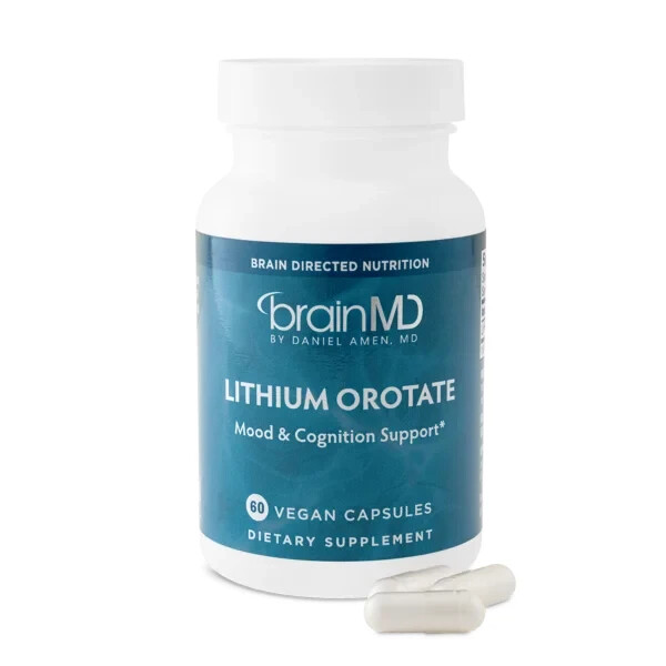 Brain MD Lithium Orotate 60 Capsules Exp 5/2026 New Sealed