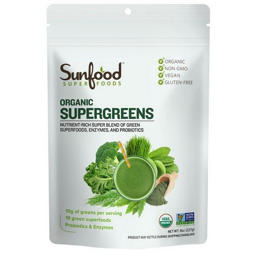 Organic Supergreens 8 Oz By Sunfood Superfoods