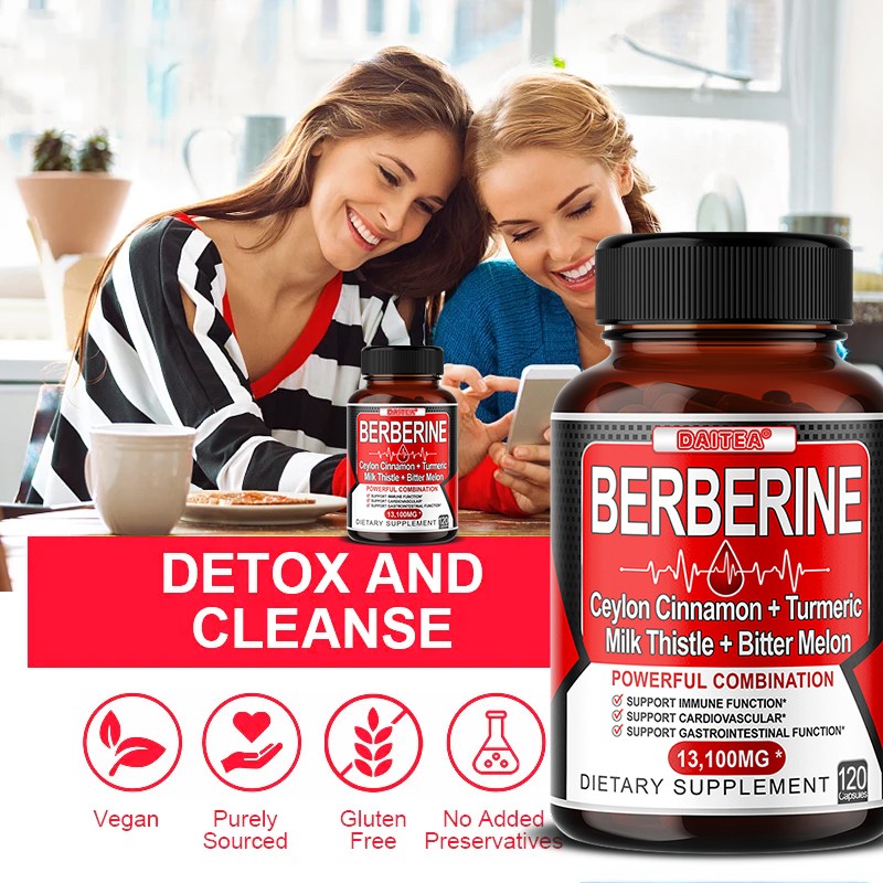 Organic Berberine HCl & Ceylon Cinnamon 13100mg Vegan No gluten 120 Capsules
