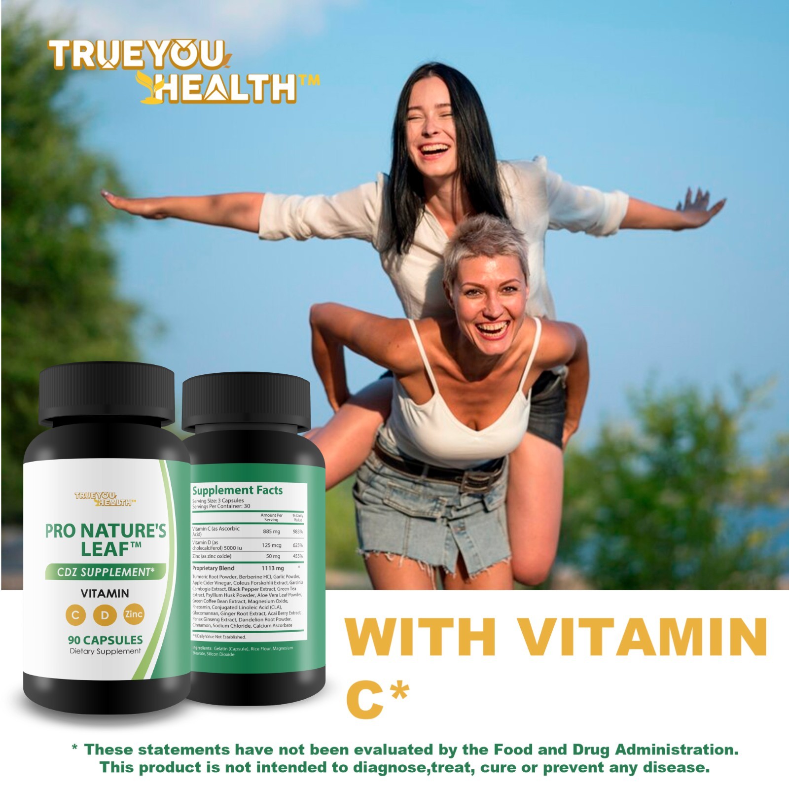 Pro Natures Leaf CDZ & Turmeric Supplement – Turmeric Pills & CDZ Vitamins