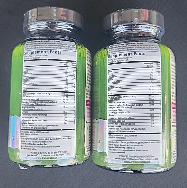 IRWIN STEEL LIBIDO FOR WOMENS 75 SOFTGELS EXP. 01/2026++(LOT OF 2)