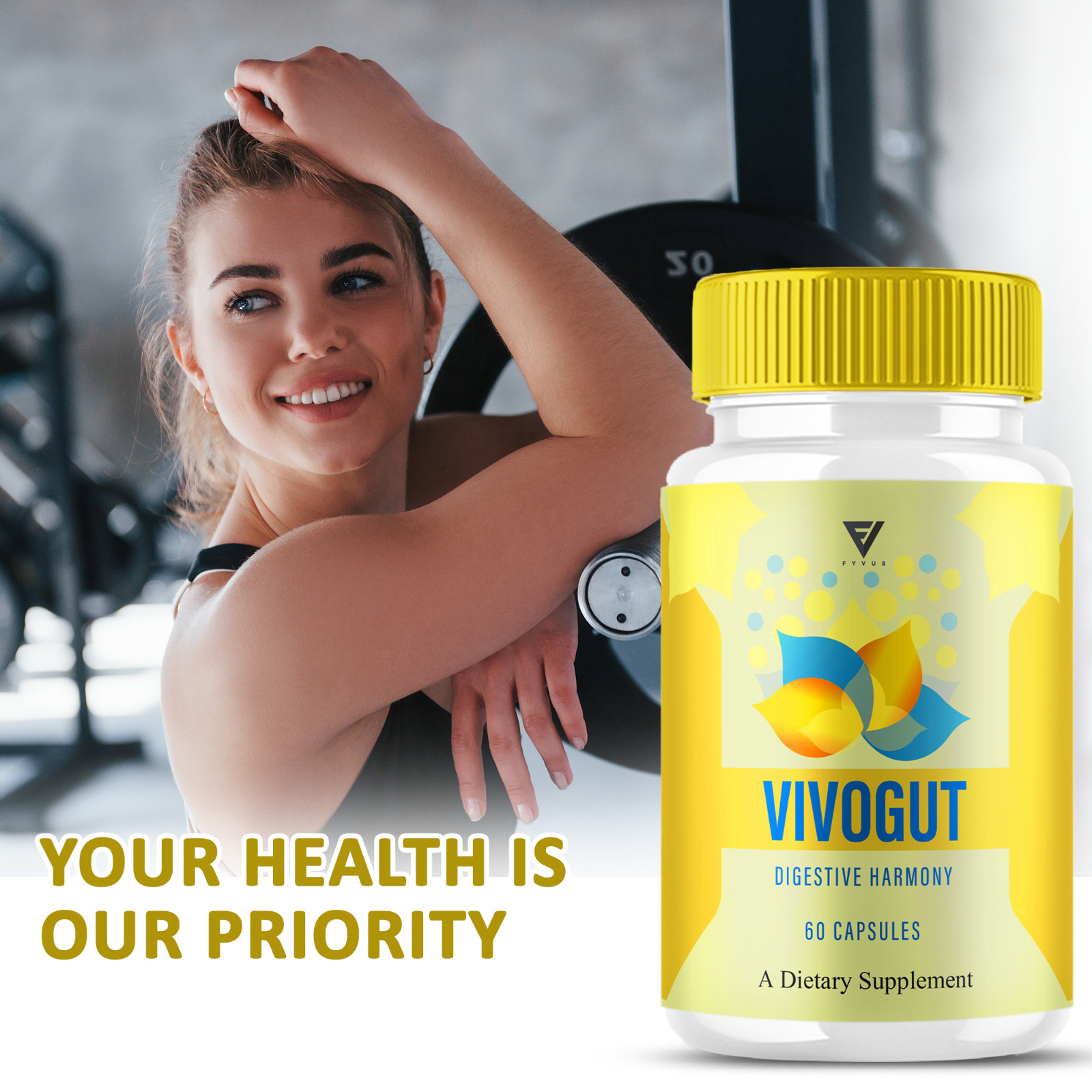 (3 Pack) VivoGut Advanced Probiotic, Vivo Gut Max Strength (180 Capsules)