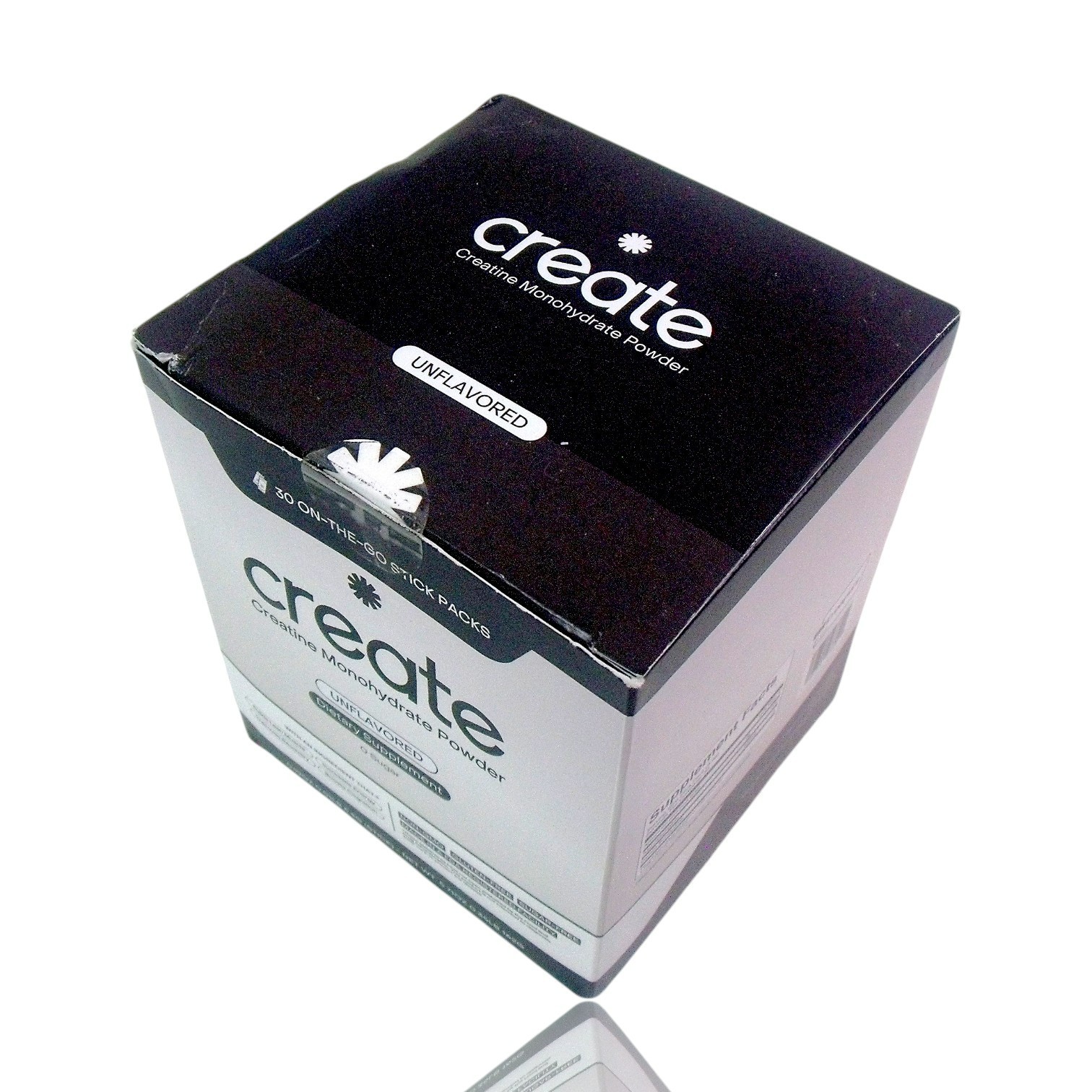 (3-Pack) Create Creatine Monohydrate On-The-Go Sticks Unflavored 30ct Exp: 08/27