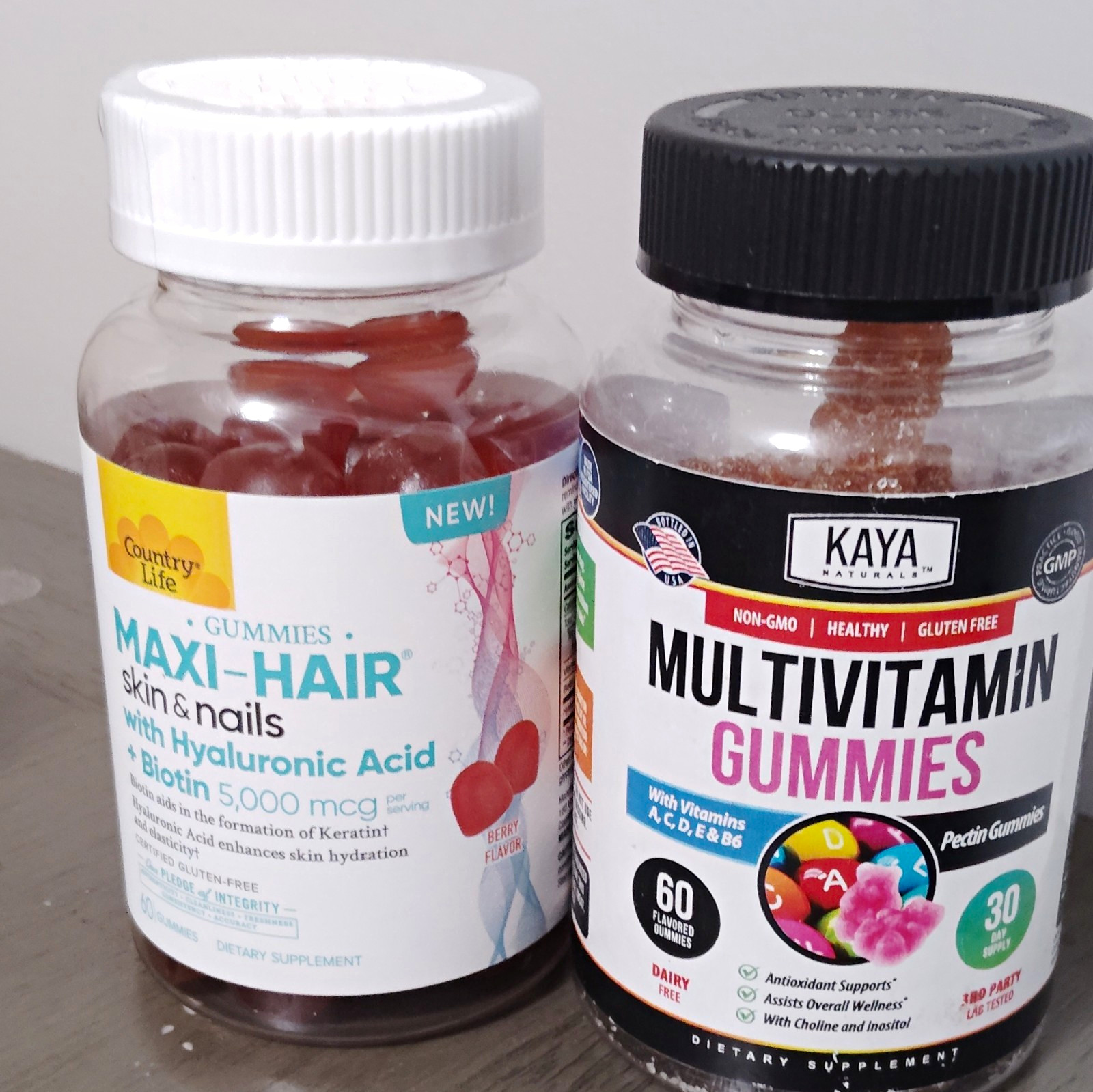 Country Life + KAYA Naturals Hair Skin Nails + Multivitamin Gummies 60 ct