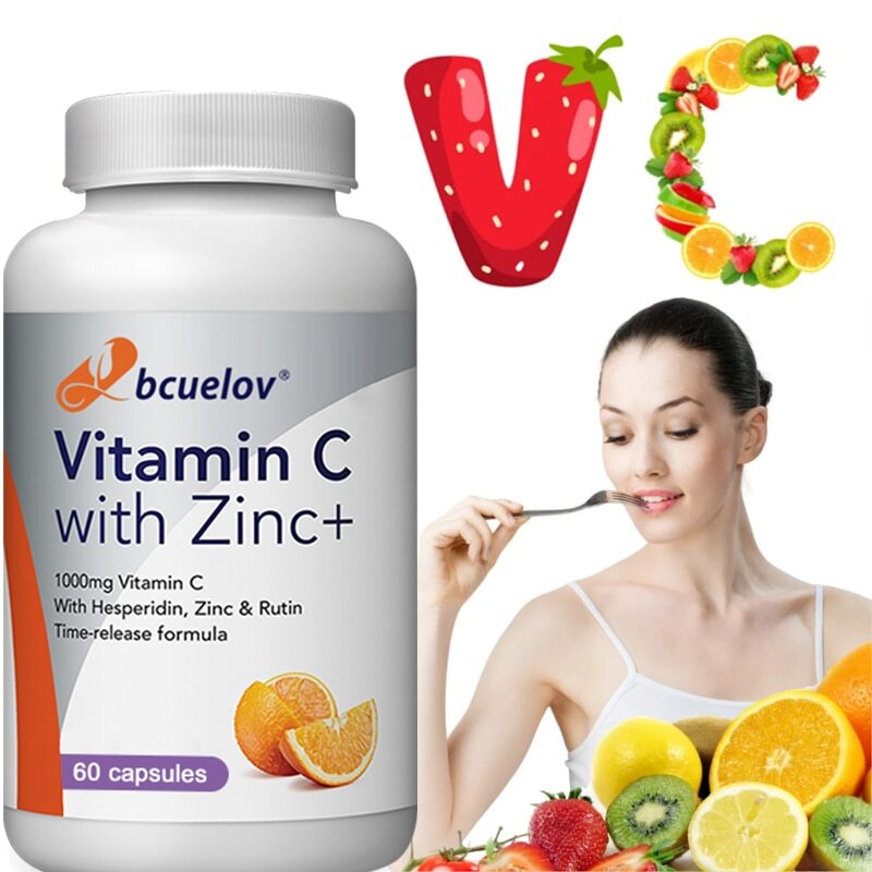 Vitamin C 1000mg – 30/60/120Capsules With Hesperidin,Zinc & Rutin Immune Support
