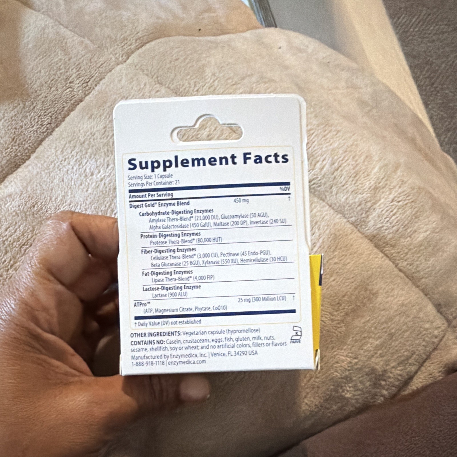 Enzymedica Digest Gold Maximum Strength w/ ATPro 21 Caps Exp 10/27