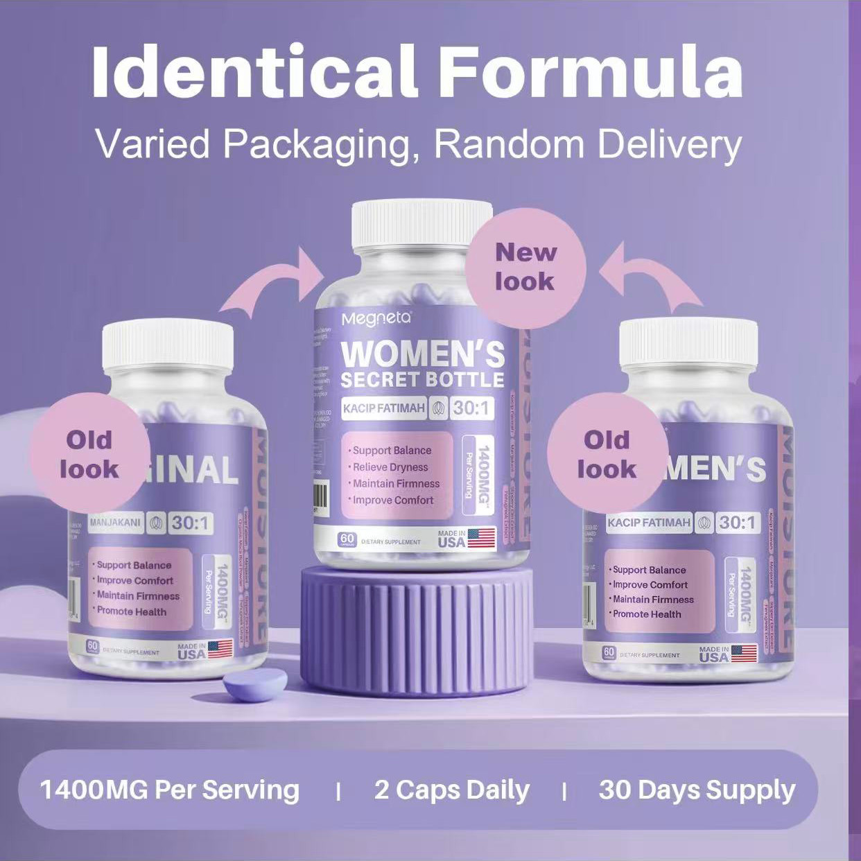 Women’S Secret Bottle-60 Tablets -Healthcare Kacip Fatimah 1000MG |Plus with man