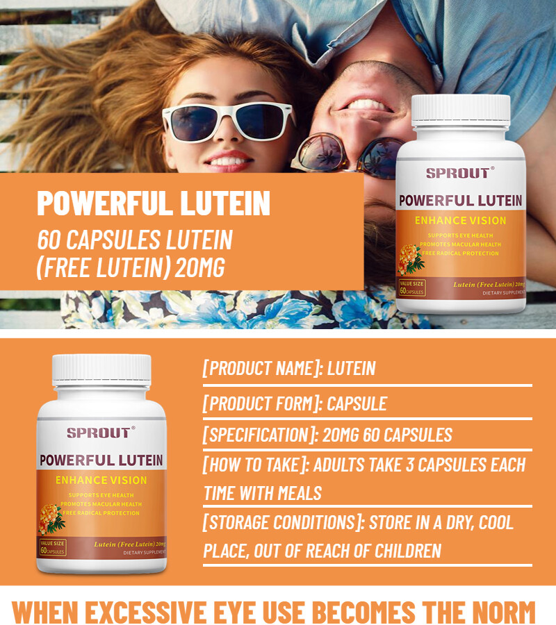 SPROUT Powerful Lutein 20 mg 60 Capsules Supports Eye Health