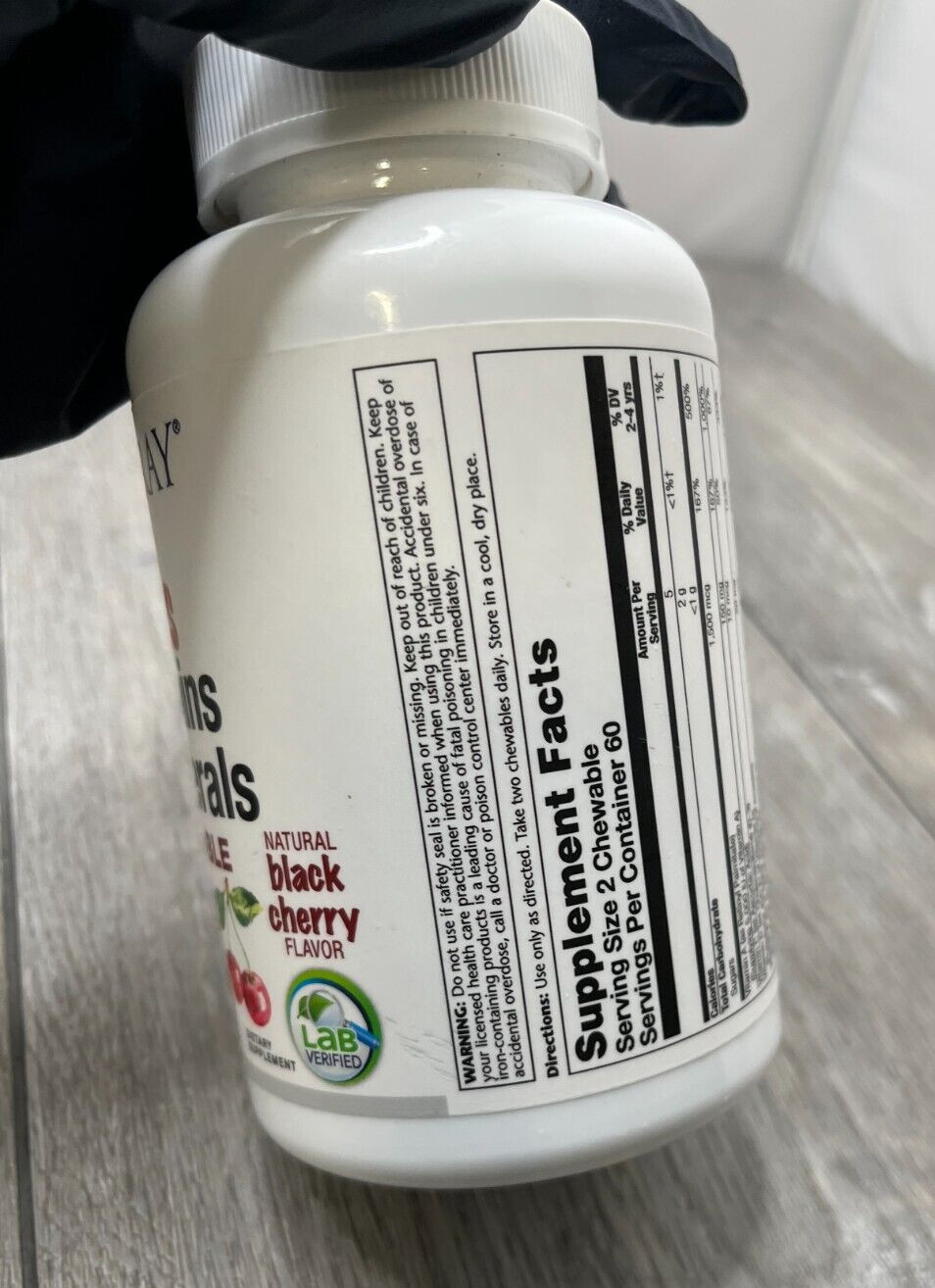Solaray Kids Vitamins & Minerals Black Cherry 120 Chewables Exp 4/27