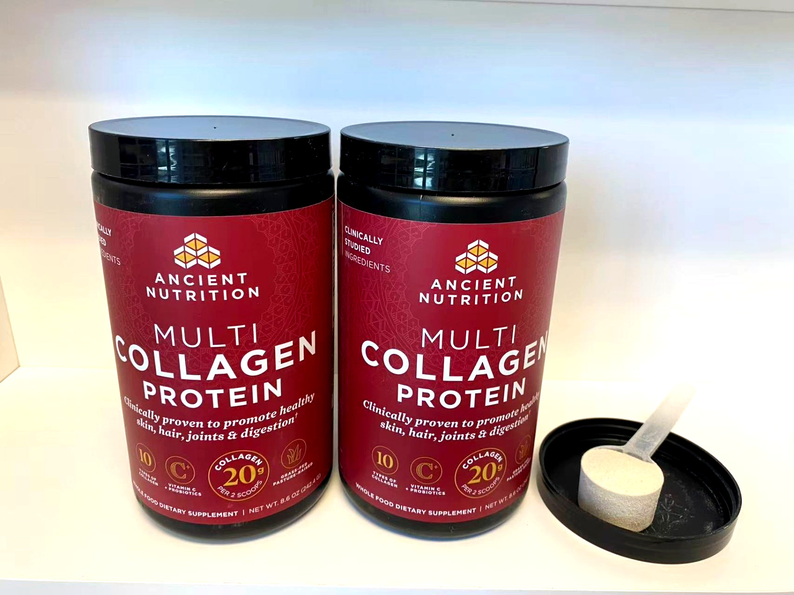 2 Bottles Ancient Nutrition Multi Collagen Protein Powder 8.6oz