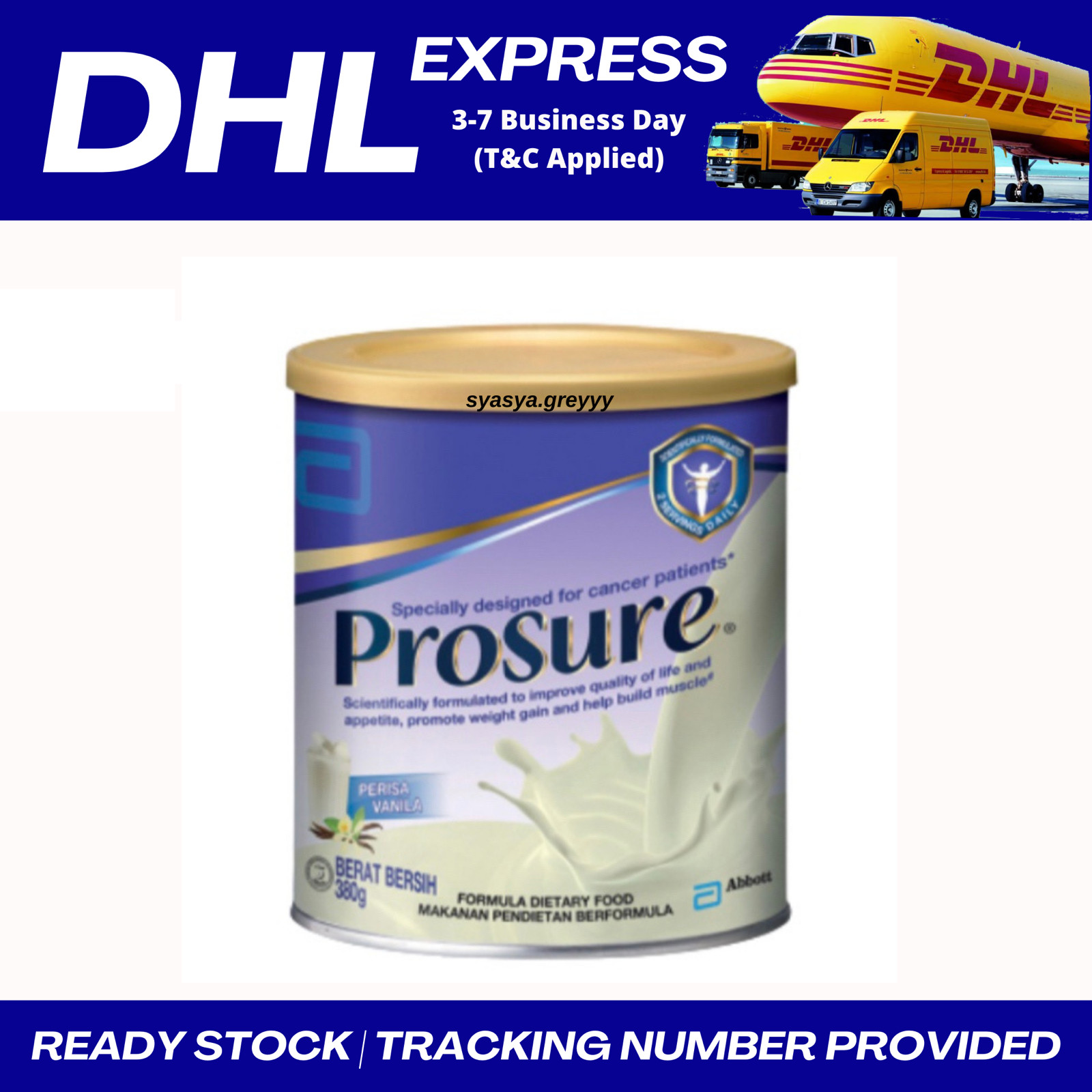 Abbott Prosure Milk (High Protein, Prebiotic & EPA) Vanilla Flavor 380g