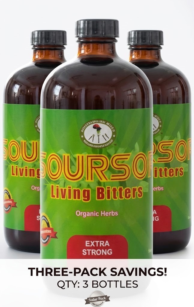 Soursop Living Bitters Extra Strong 3 Pack 16oz Organic Herbal Tonic Halal Vegan