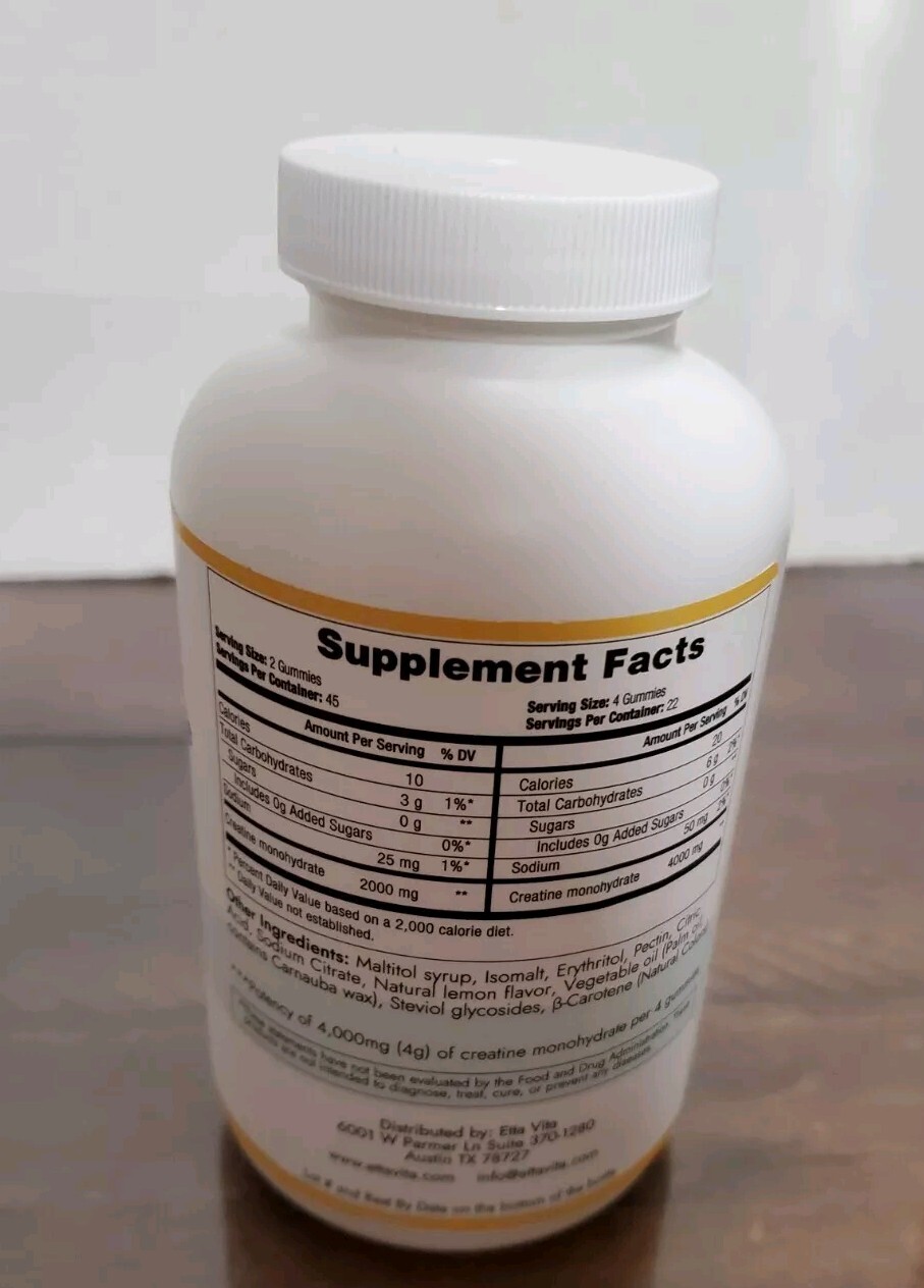 Sugar Free Creatine Monohydrate Muscle Support Improves Energy Memory & Focus