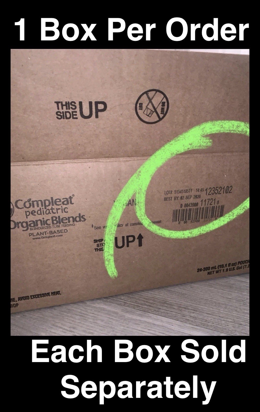 Compleat Pediatric Organic Blends Plant Base Blenderized Tube Feed – 1 Box of 33