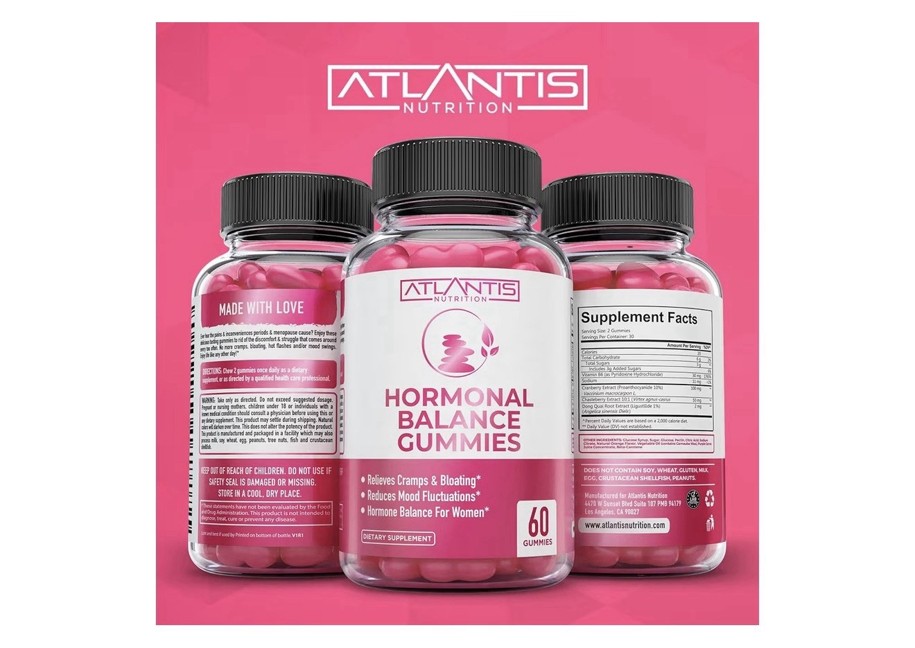 Atlantis Nutrition Hormonal Balance 60 Gummies Exp 07/2027 (T-55)