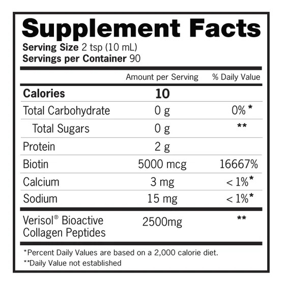 Zena Liquid Collagen + Biotin 30oz 90 Servings Mixed Berry Collagen EXP:08/27