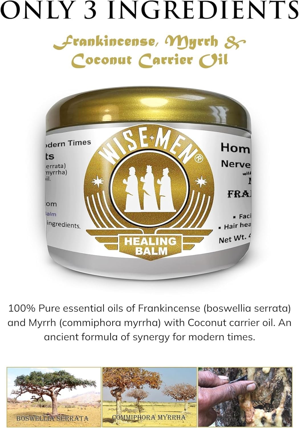 Healing Balm with Myrrh and Frankincense Essential Oils for Soothing Nerve Re…
