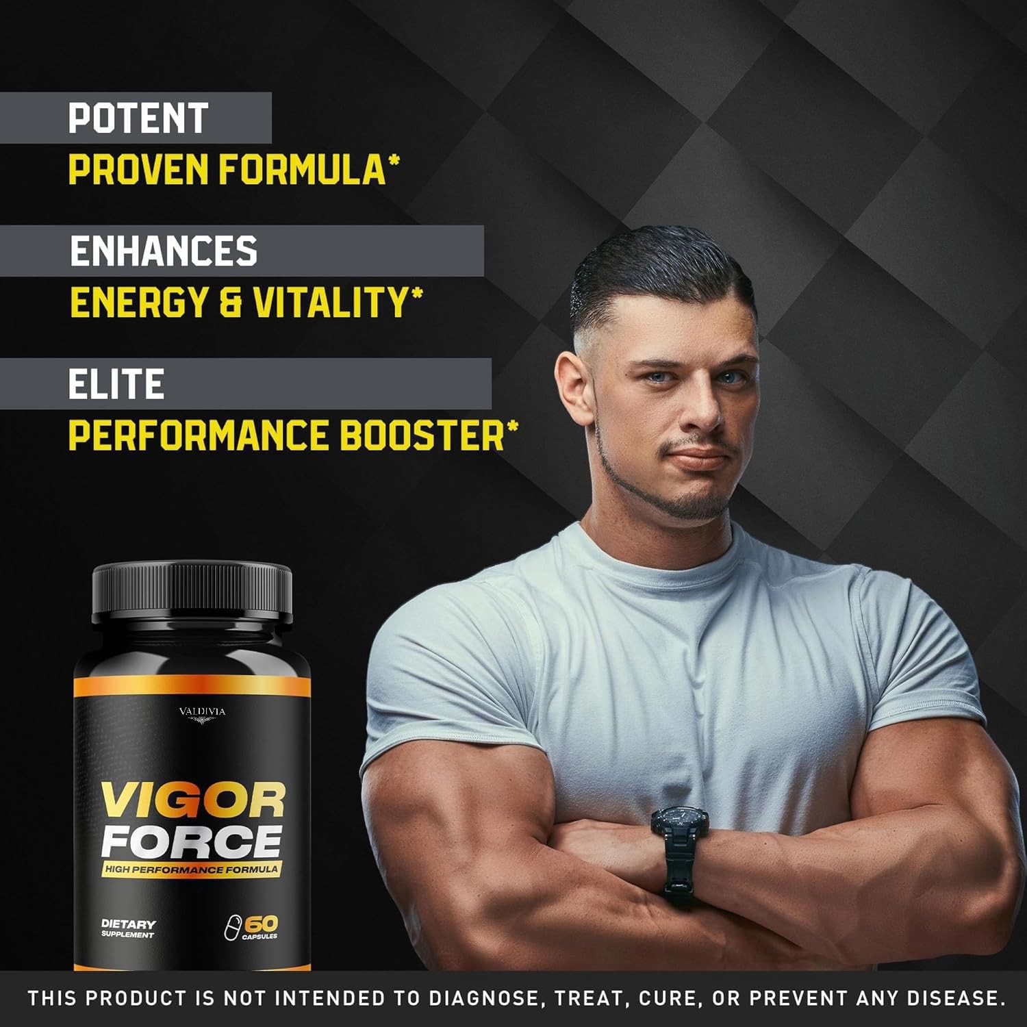 Valdivia Vigor Force 60 Capsules Men’s Health Supplement Made in USA Male