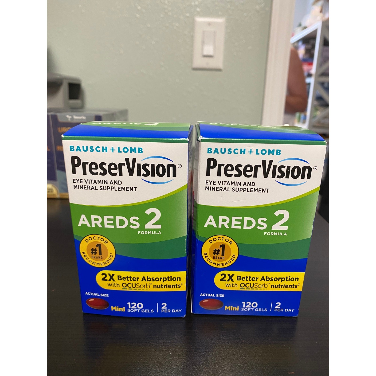 2 PreserVision Areds 2 Eye Vitamin and Mineral-total 240 Softgels. Exp: 06/2027