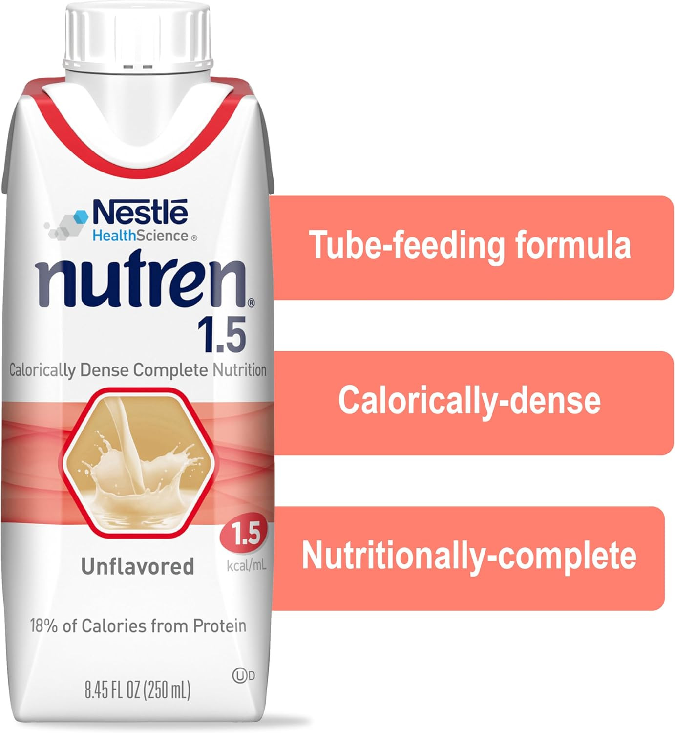 Nestle 1.5 Tube Feeding Formula Unflavored 250 Ml Carton 24 Ct