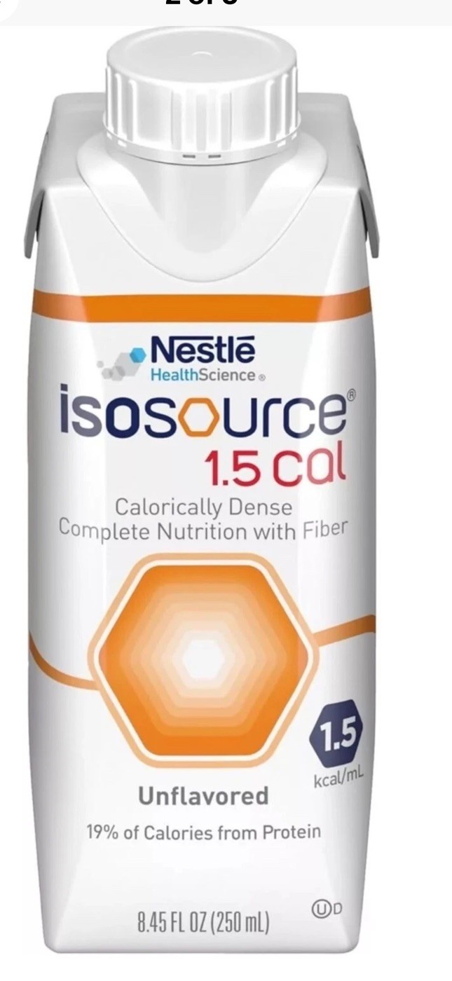 Nestle Isosource 1.5 Cal Tube Feeding Formula Unflavored 250 mL Carton 24 Ct