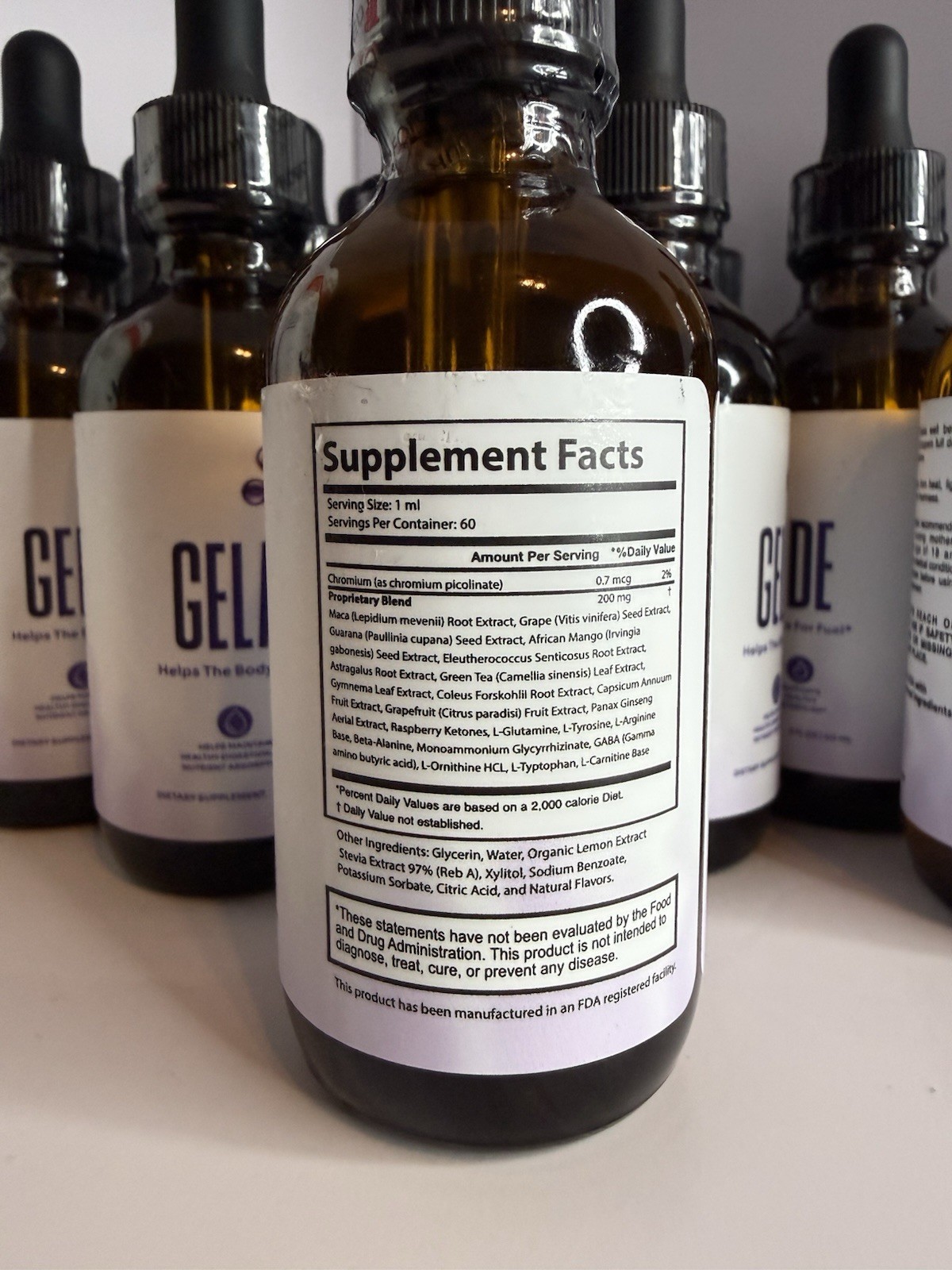 Gelatide Dietary Supplement Liquid Lemon 2 fl oz Exp 02/2026 Made in USA