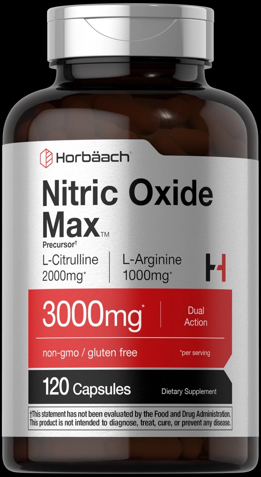 Nitric Oxide Supplement 3000mg | | 120 Capsules | Pre Workout | by Horbaach