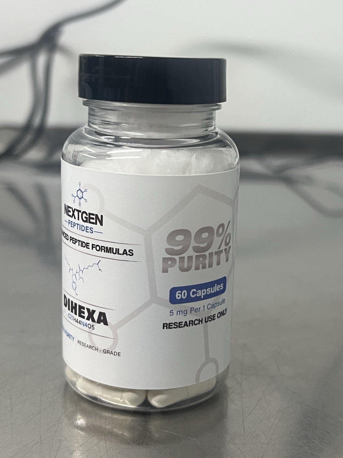 NextGen Peptides Dihexa 5 mg Capsules, 60 Count – Research Use Only