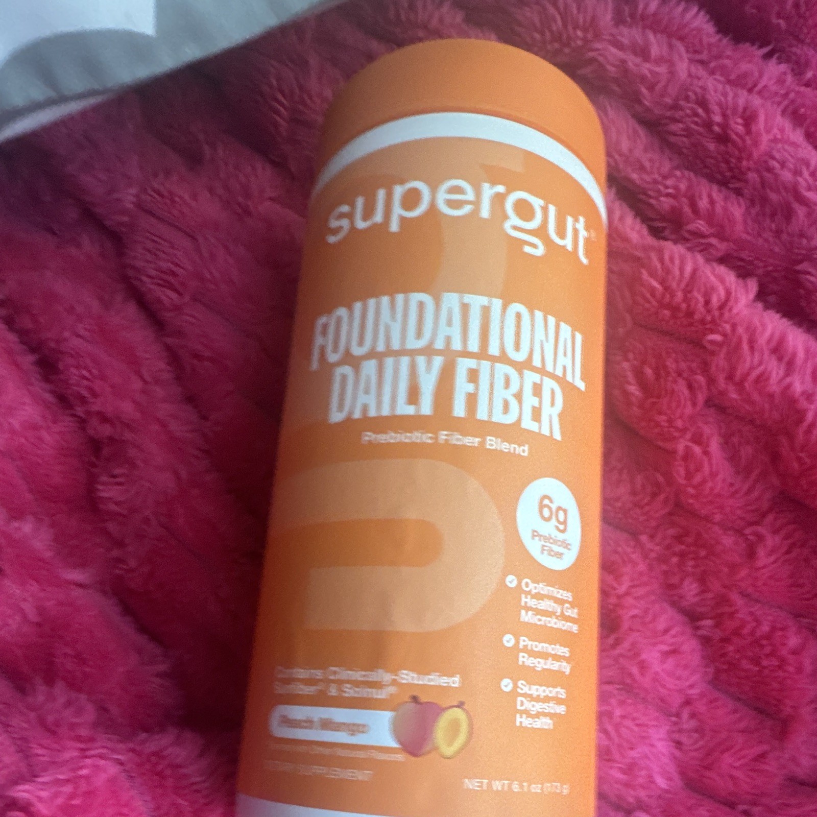 supergut Daily Fiber Prebiotic Powder Cocoa & Mango 8.1oz Exp 2/2027