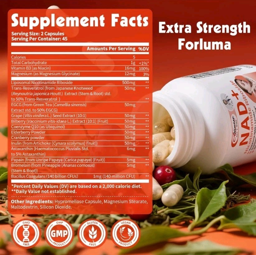Alliwise Nicotinamide Riboside Liposomal 500mg Dietary Supplement 90 Cap