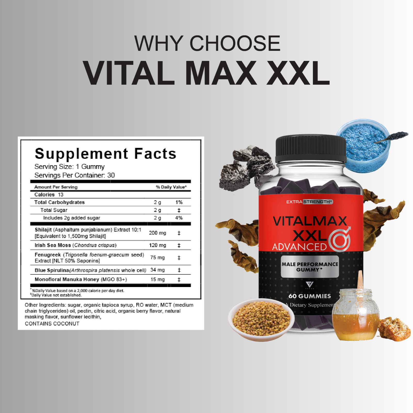 (2 Pack) VitalMax XXL Male Supplement, Vital MaxXXL Advanced (120 Gummies)