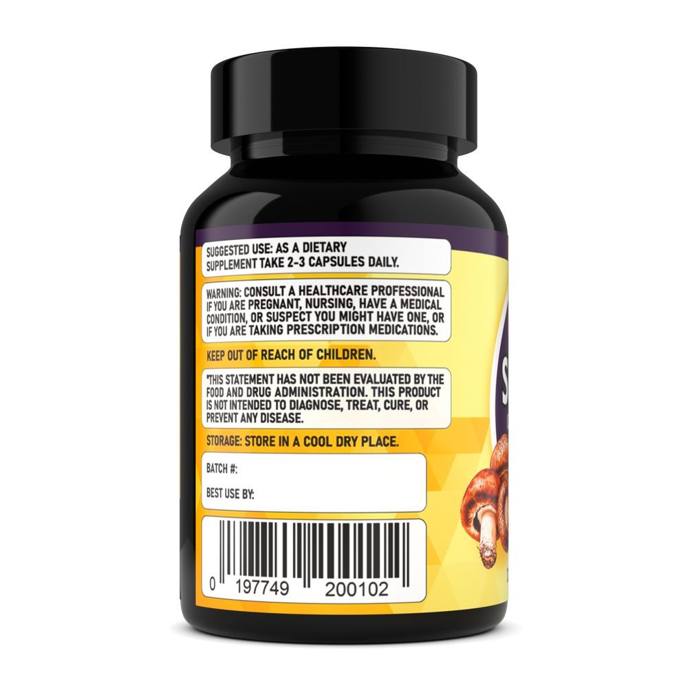 Shiitake Extract – Only Fruiting Bodies, Over 30% Beta-Glucans, 90 caps