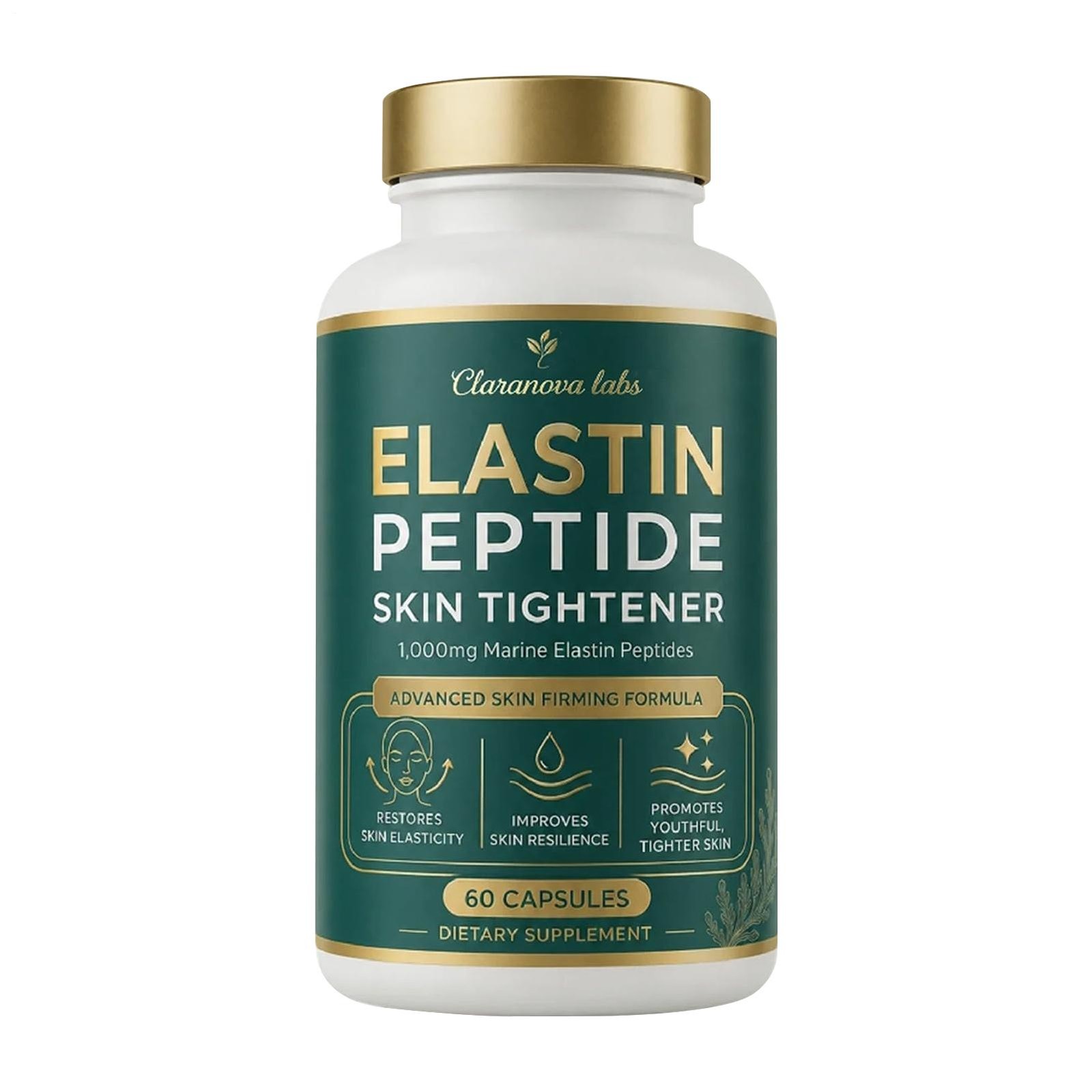2 X Claranova Labs Marine Elastin Peptides, Skin Tightening Formula 60 Capsules