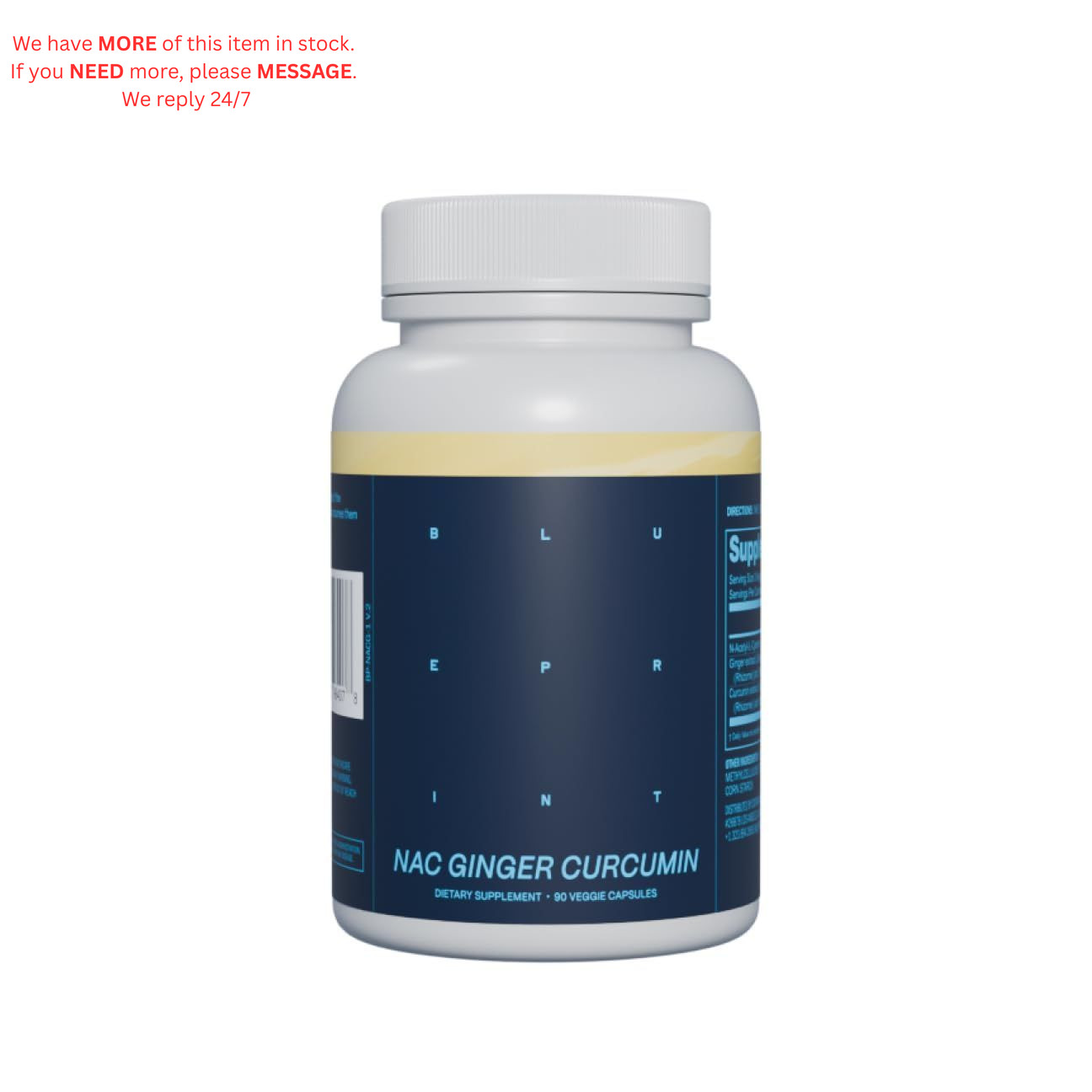 Blueprint Bryan Johnson NAC Supplement – Promotes Stress 90 Count (Pack of 1)