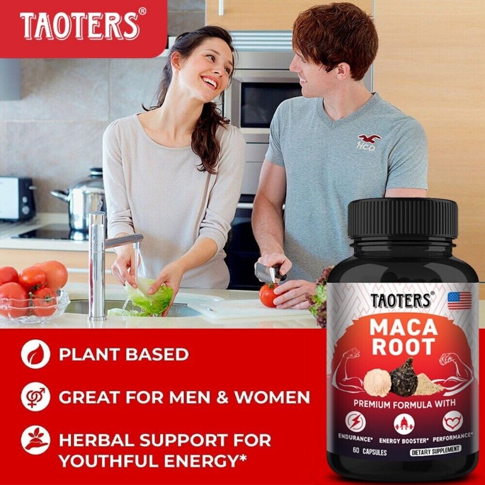 Maca Root Capsules with Ginseng and Saw Palmetto Support Libido Enhancement