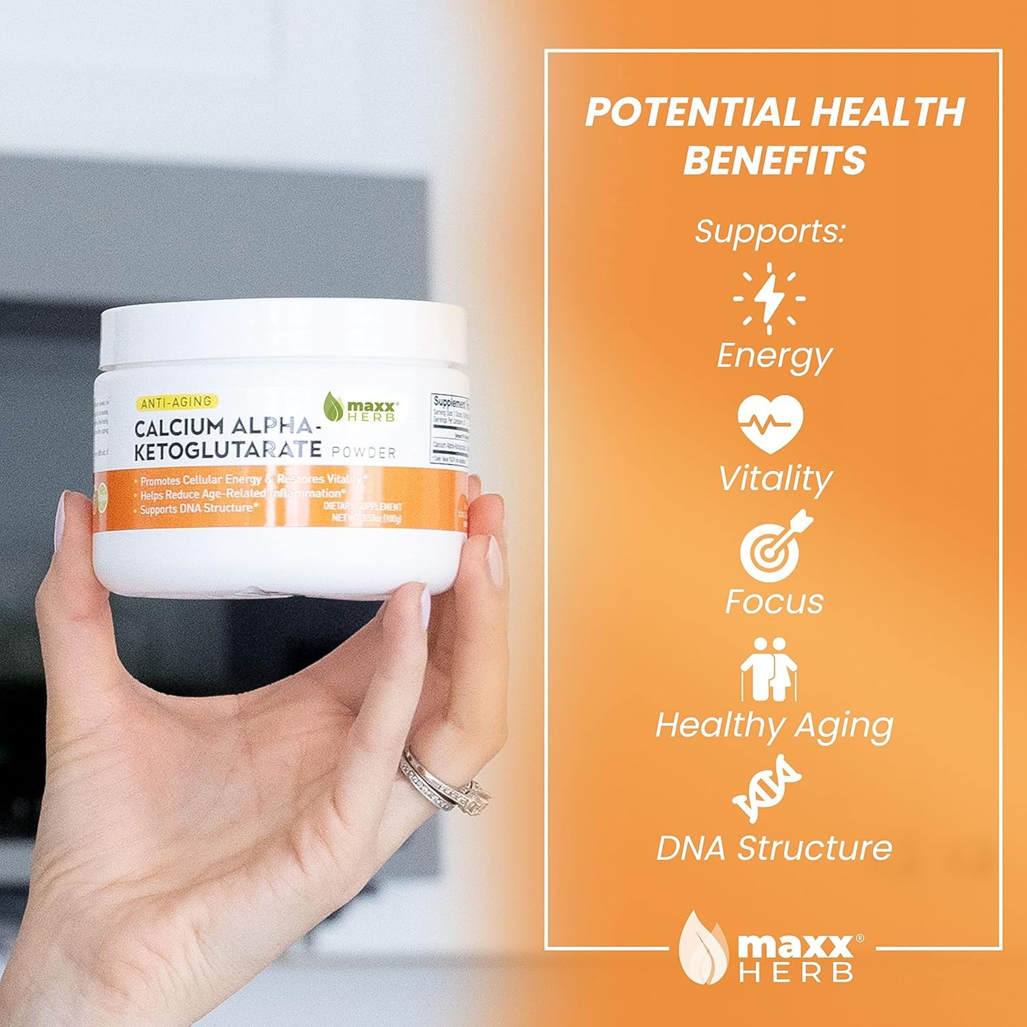Maxx Herb Calcium AKG, Pure Calcium Alpha – Ketoglutarate Powder (Ca-AKG)