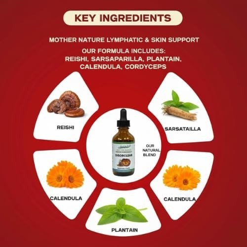 Disorclear Skin Support Liquid Extract Lymphatic Cleanse Eczema Reishi Cordyceps