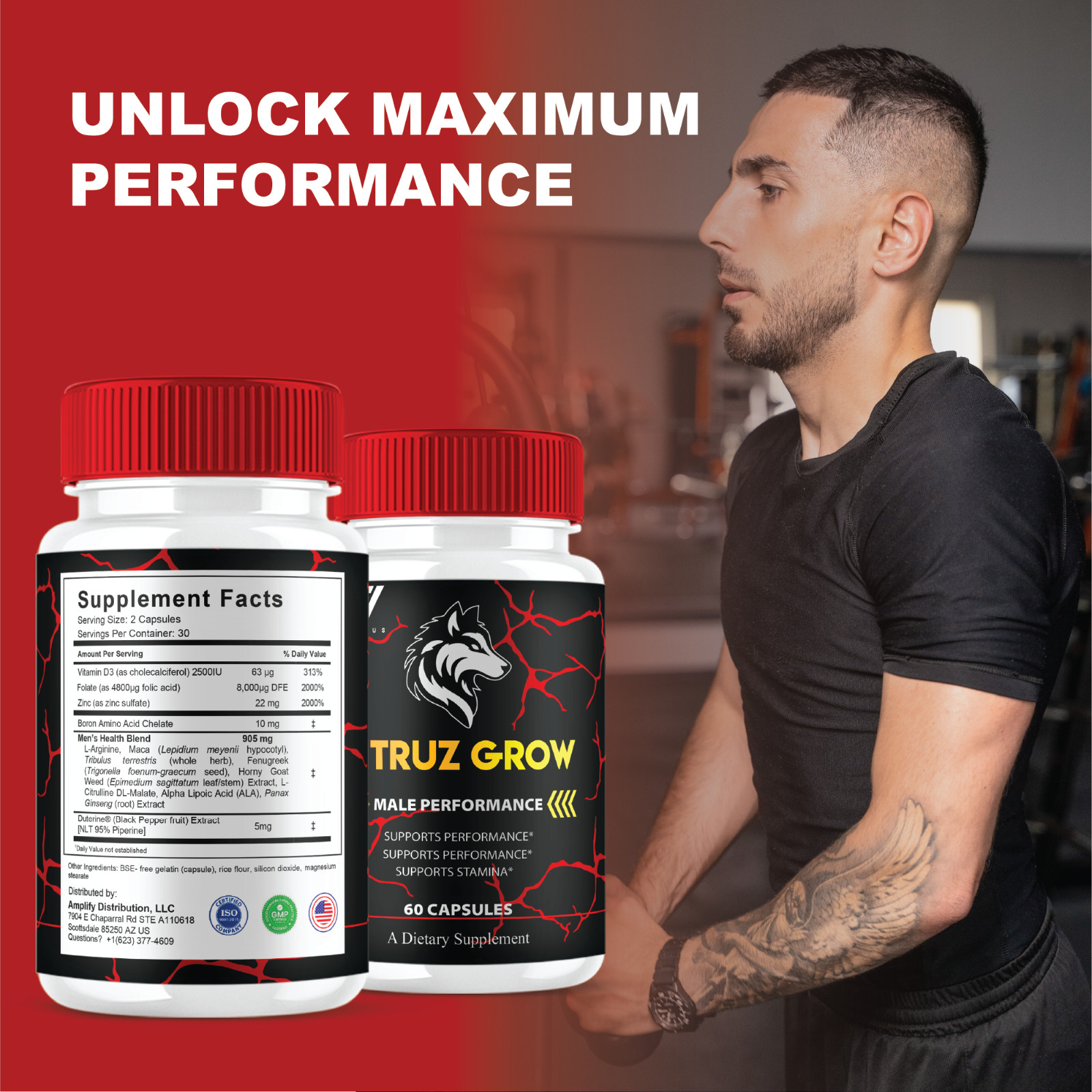 (2 Pack) Vitruz Grow Supplement, VitruzGrow Max Strength Capsules (120 Capsules)