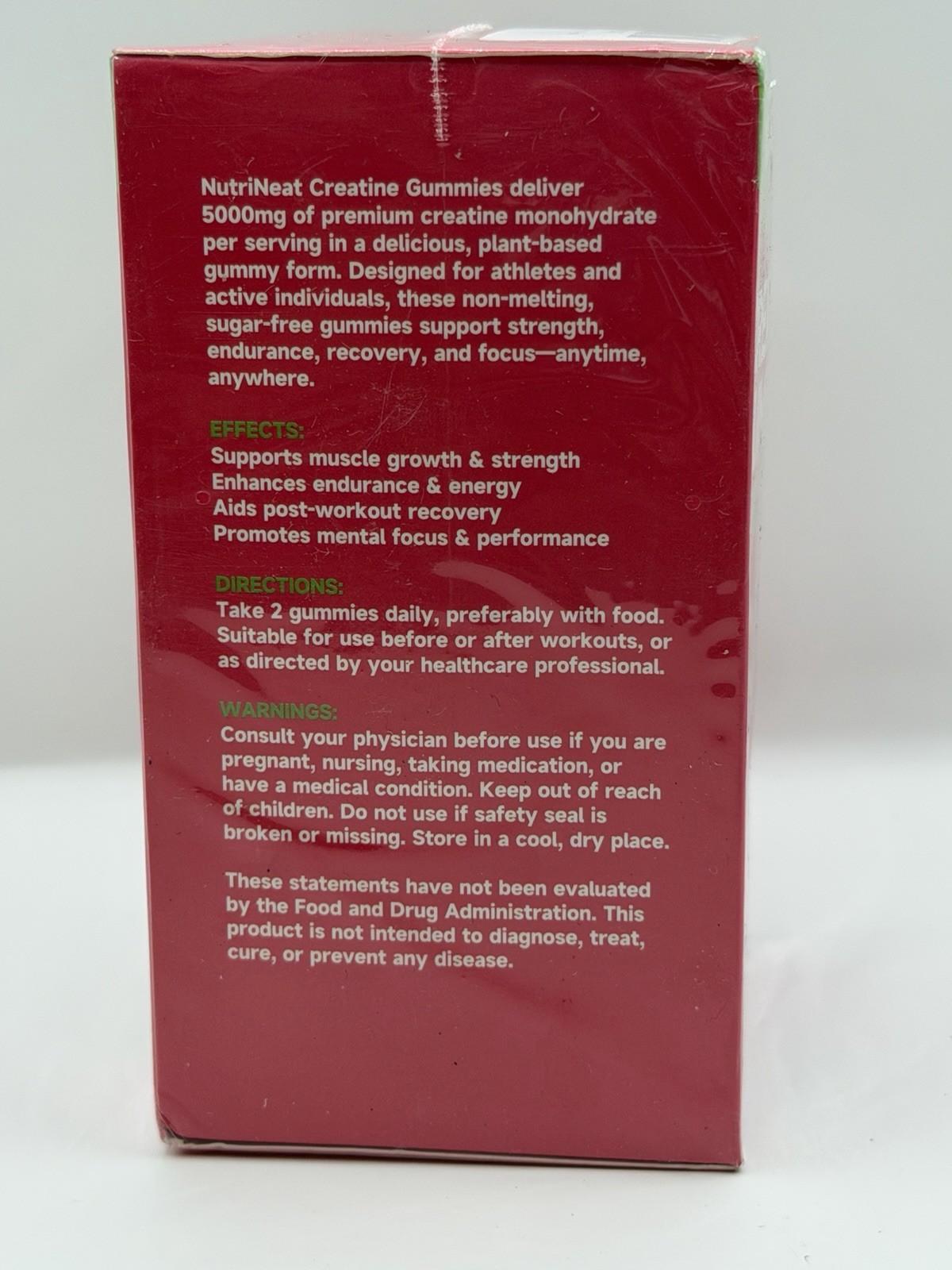 nutrineat Creatine Gummies 5000mg Creatine Monohydrate Strawberry 90 Vegan C