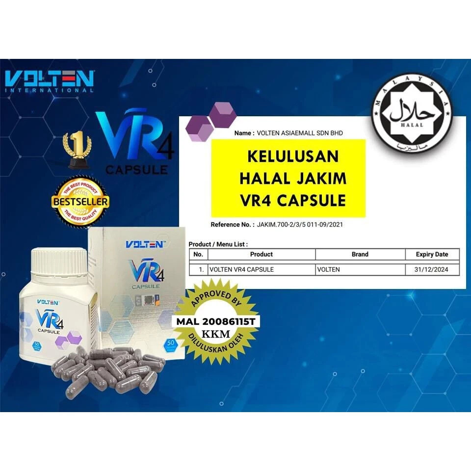 2x Volten VR4 Capsule Black Ginger Extract Plant Based General Health